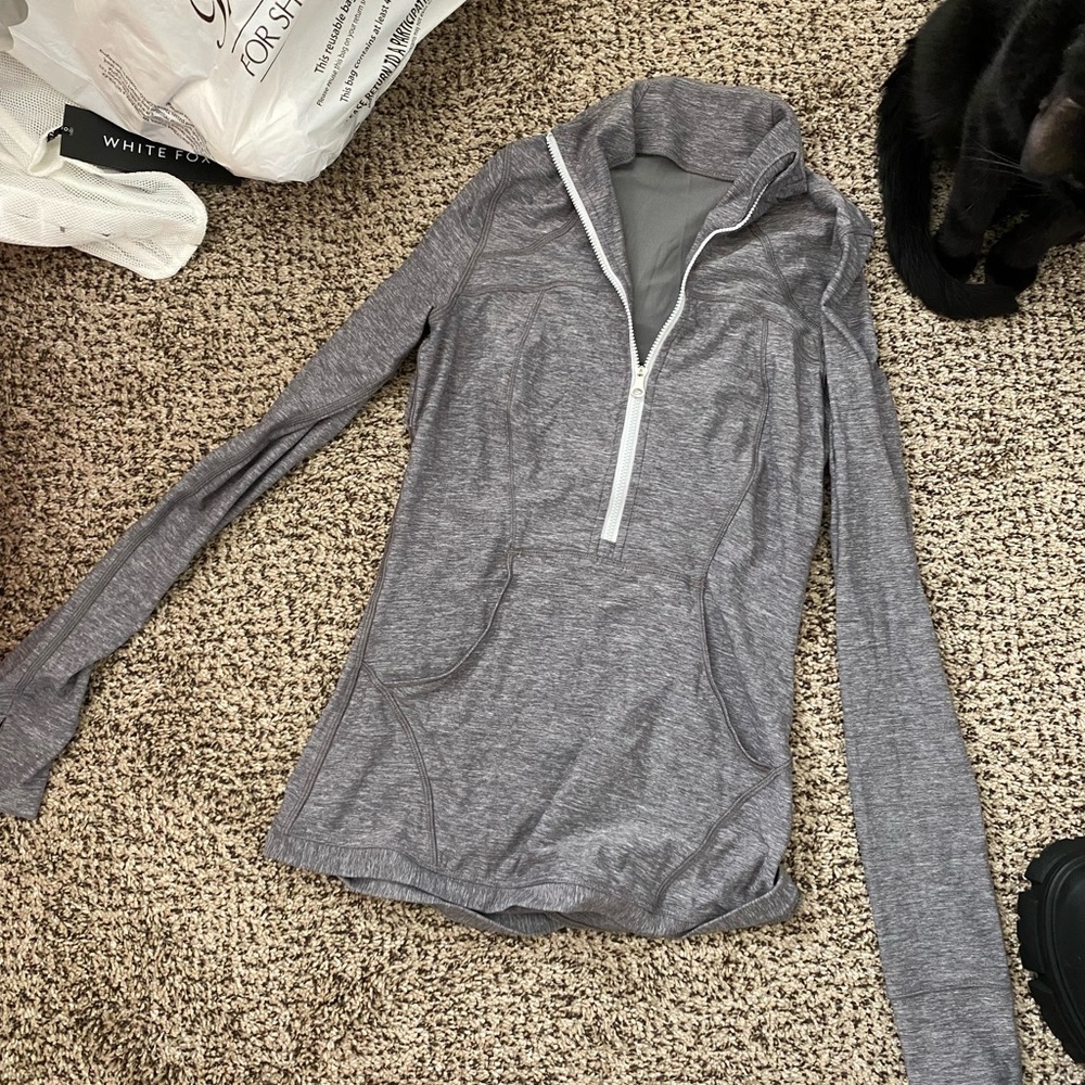 Grey half zip lululemon jacket